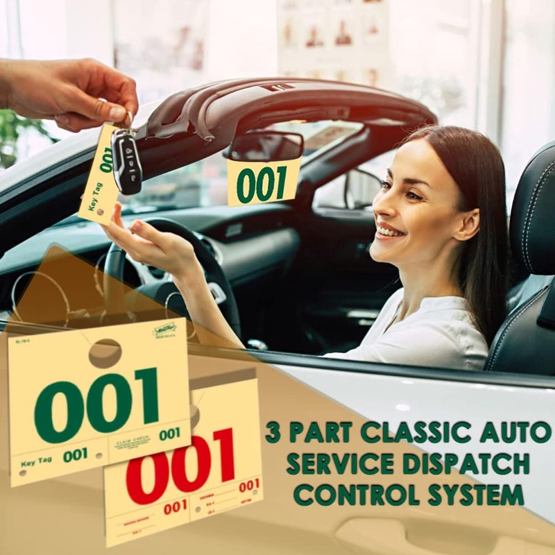 Versa-Tags 1000 Automotive Service Dispatch Numbers Mirror Hang Tags Numbered 000-999 RL78 Style Red Green Service Dispatch Numbers Manilla Card Stock with 1.25 Slotted Hang Cutout - Image 3